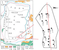 研究区位置及井田揭露杂色泥岩的钻孔分布