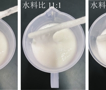 不同水料比SCMC-Bent基水凝胶照片