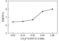 CO2养护压力对固碳率的影响