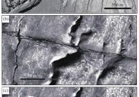 东昆仑断裂带库赛湖段昆仑山地震纯剪切地表破裂局部化特征
(a)断错地貌 Iknos卫星影像图；(b) 地表破裂局部卫星影像图；(c) 地表破裂局部详细解译图与小于23 m破裂带宽度