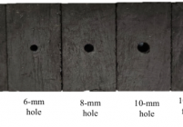 Coal samples with varying hole sizes and filling materials