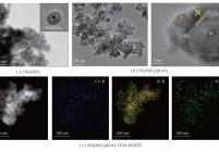 还原的Ni@SiO2和Ni@SiO2@CeO2催化剂的TEM照片、尺寸分布及元素映射