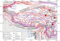 青藏高原地震危险区预测与近期地震震中(红点)分布